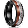Luxury 8mm Koa Wood Inlay Tungsten Celtic Ring For Men Women Dome Polished Stainless Steel Engagement Ring Men Wedding Jewelry