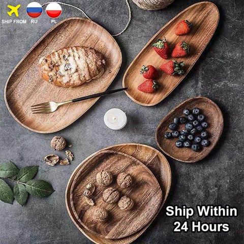 Wooden Dessert Plates