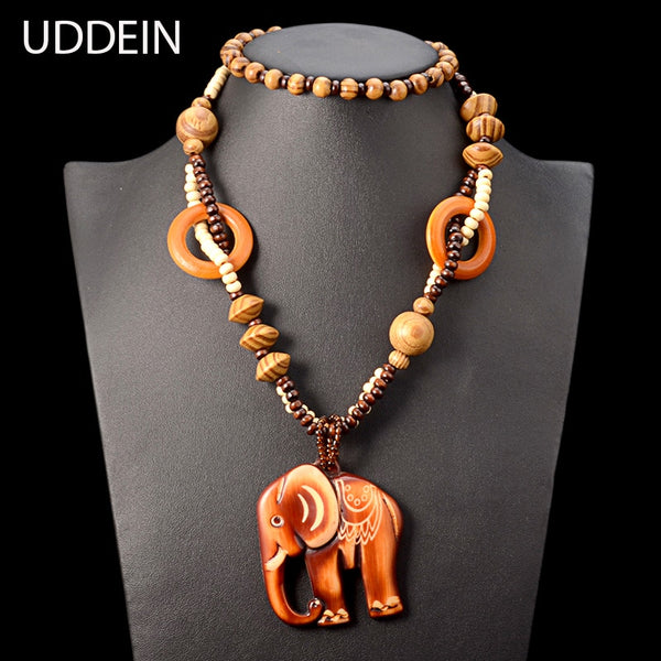 Wood Elephant Necklace
