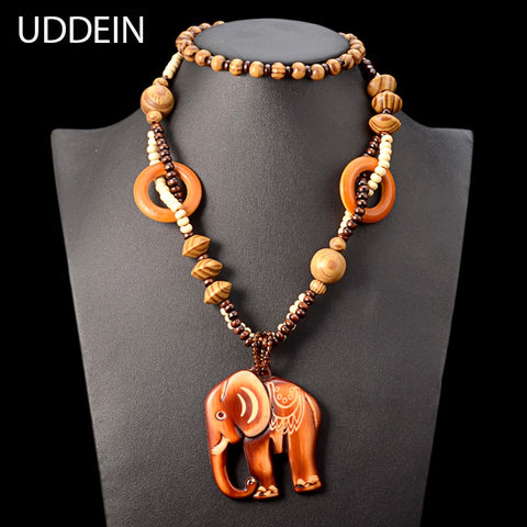Wood Elephant Necklace