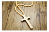 Jesus Christ Cross Necklace With Wood Beads
