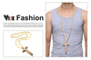 Jesus Christ Cross Necklace With Wood Beads