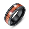 Luxury 8mm Koa Wood Inlay Tungsten Celtic Ring For Men Women Dome Polished Stainless Steel Engagement Ring Men Wedding Jewelry