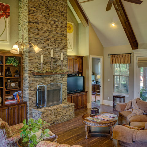 interior of wooden rustic home
