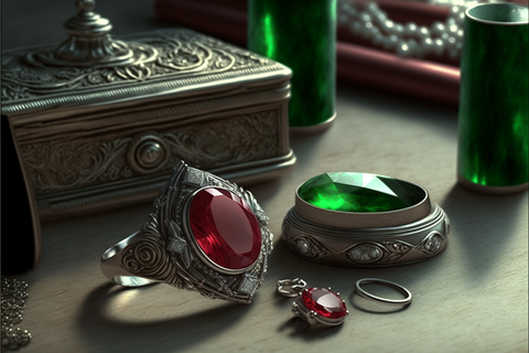 a colorful jewelry and a jewelry box